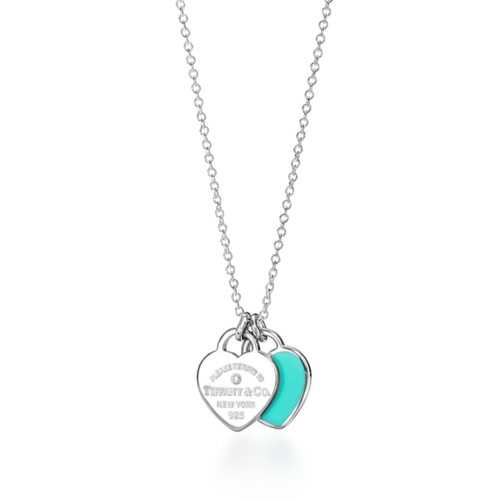 Tiffany & Company Heart Pendant in Silver, Tiffany Blue® with a Diamond, Mini